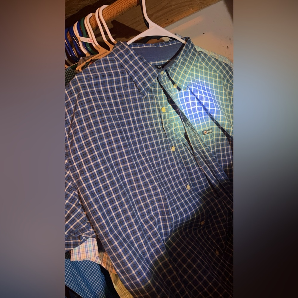Used like new, Chaps blue checked shirt